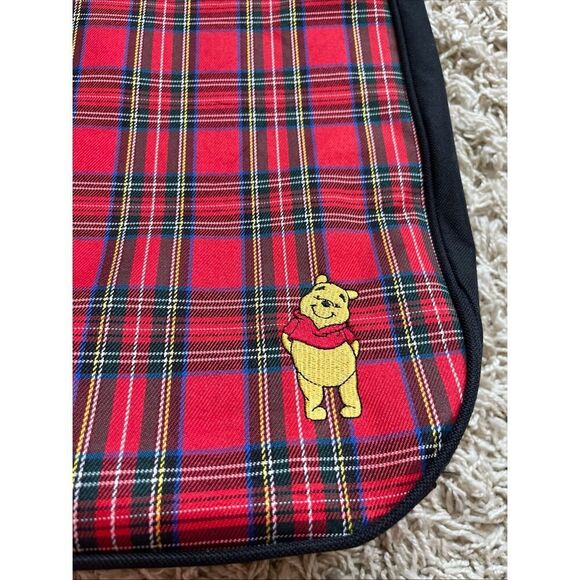 Disney's Winnie The Pooh Tote Bag Red Black Plaid - Picture 3 of 11